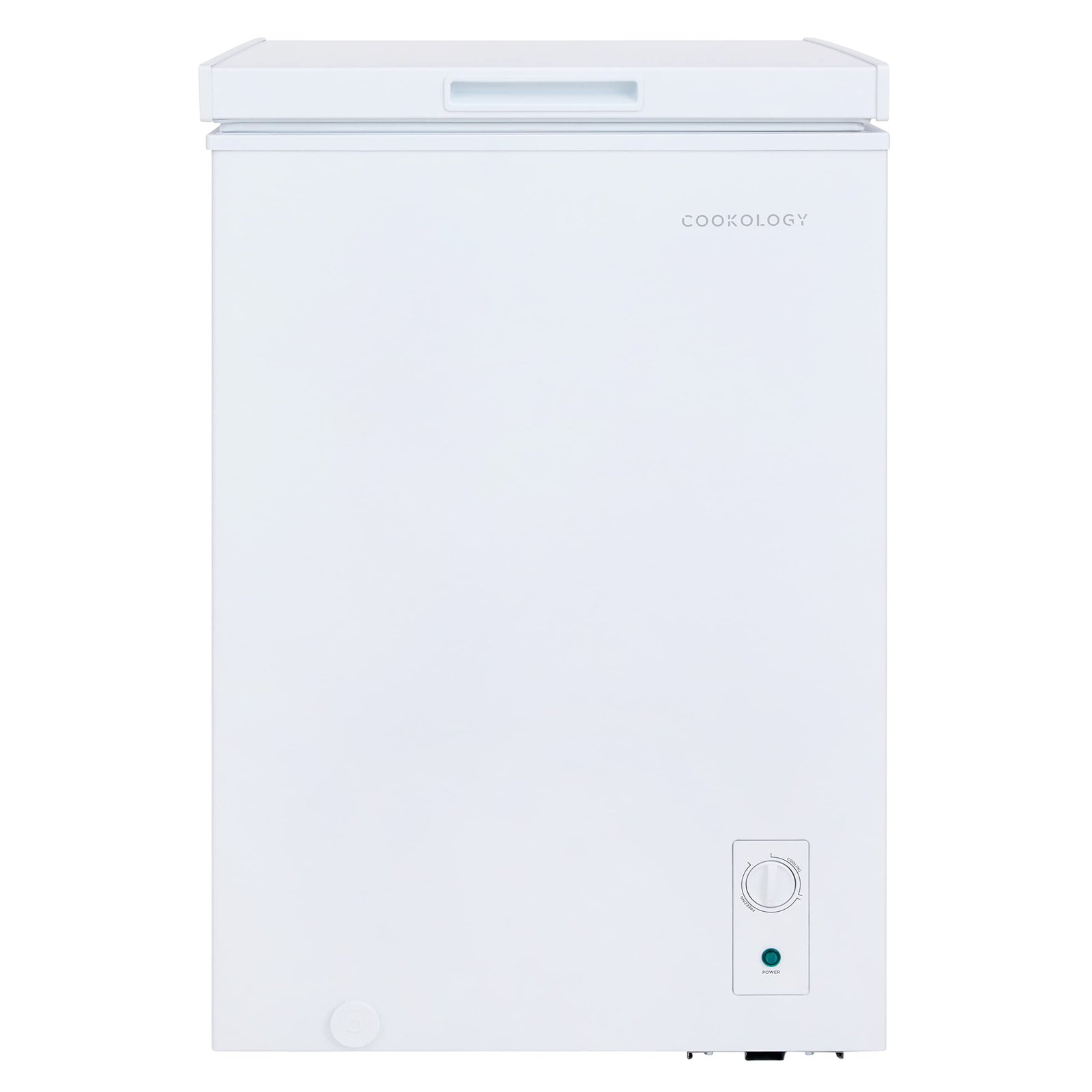 51JgiGYonyL-1.jpg Cookology CCFZ99WH Freestanding Chest Freezer in White - 99 Litre Capacity - Suitable for Outbuildings - Image 1