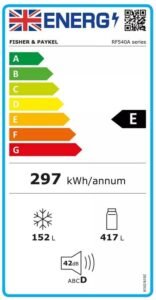569L French Door Freestanding Fridge Freezer, Stainless Steel, Frost Free, E Energy Rating - Image 3