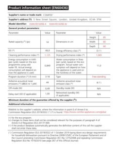 COMFEE' Freestanding Dishwasher FD1435E-W with 14 place settings, Full Size, 44dB, Wide LED Display - Image 2