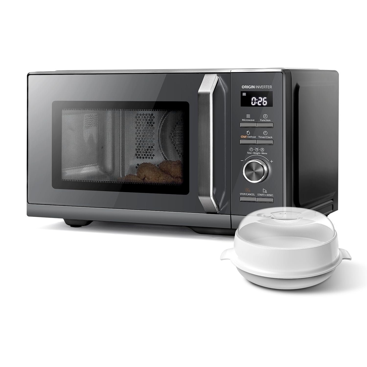 61GYjpVQHNL-1.jpg TOSHIBA 26L Air Fry Auto Menu Combo 6-in-1 900W Microwave Oven With Steamer in Morandi Grey - Image 1