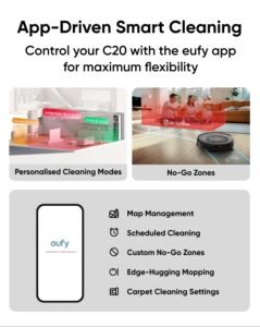 eufy Omni C20, Robot Vacuum Cleaner with Mop, All-in-One Station,7,000 Pa Powerful Suction, Ultra-Slim - Image 3