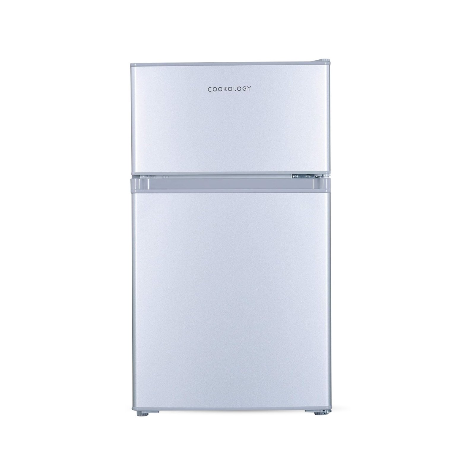 61SpjwB6s_L-1.jpg Cookology UCFF87SL 47cm Freestanding under counter Small Fridge Freezer in Silver - Image 1