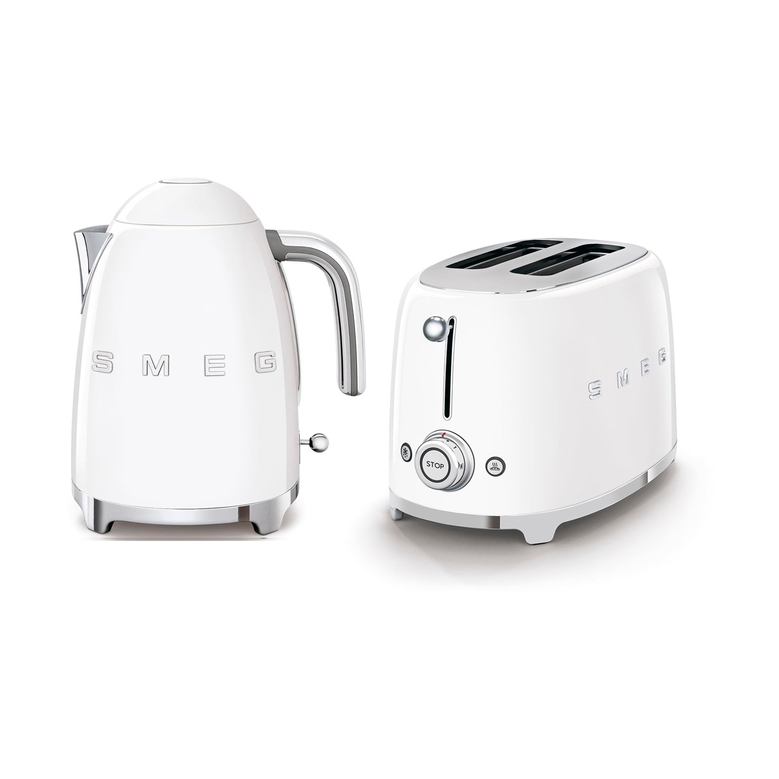 61UjmKtyagL-1.jpg Smeg KLF03WHUK 1.7Ltr - 3kw Kettle and TSF01WHUK 2 Slice Toaster Set in White - Image 1