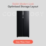 Cookology CSBS460BK 177.5cm Freestanding American Side-by-Side Fridge Freezer in Black - Image 5