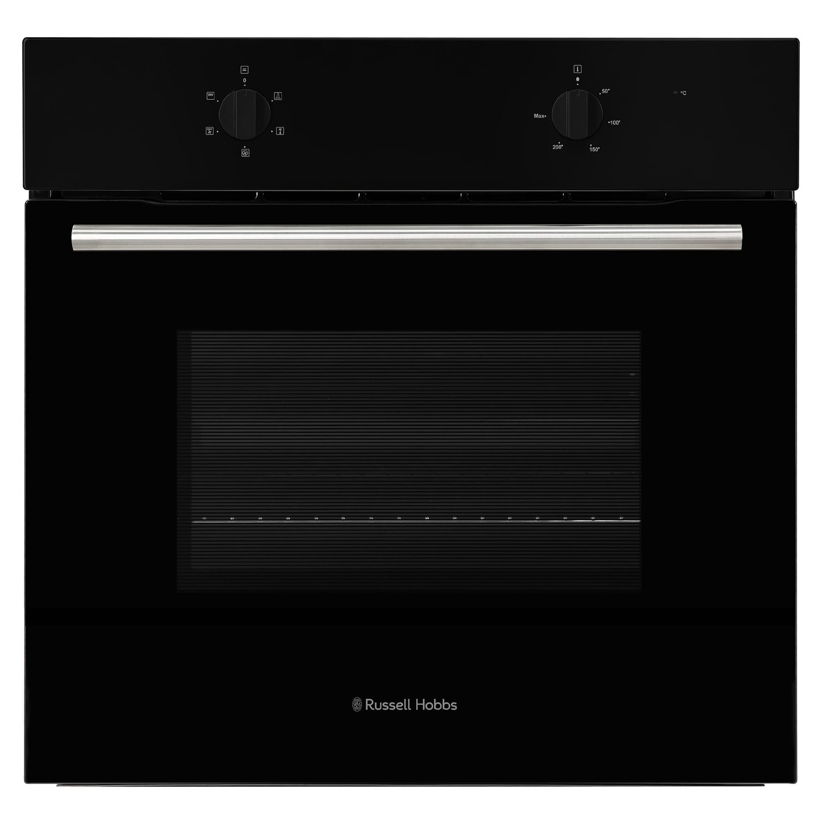 61iLabzLxJL-1.jpg Russell Hobbs 70L, 60cm Wide, Single Electric Built-in Fan Oven and Grill in Black, 5 Oven Functions - Image 1