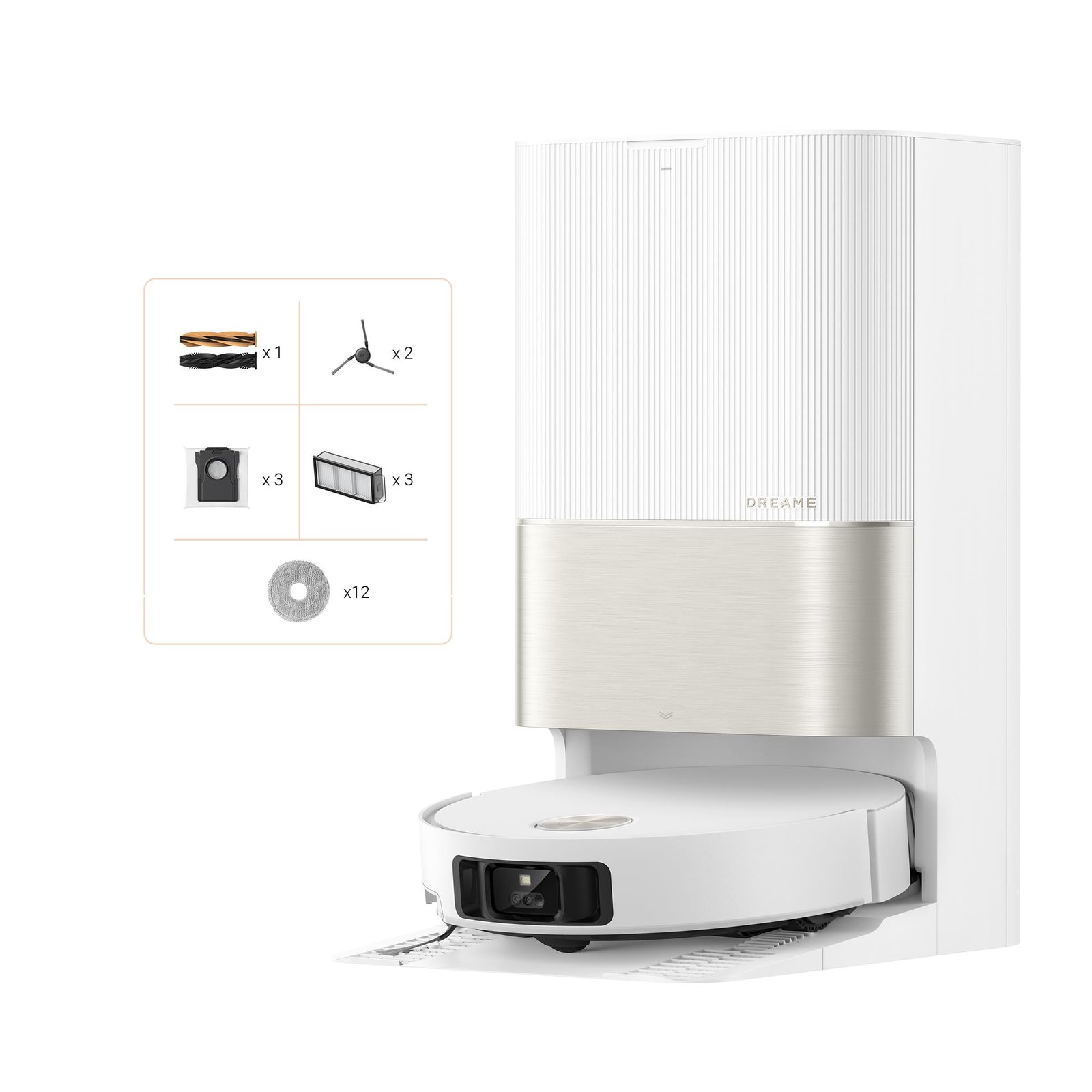 61wMh_5JeRL-1.jpg Dreame X50 Ultra Complete Robot Vacuum and Mop, 20,000Pa Suction, 6 cm Obstacle Clearance, Hot Water Mop Cleaning, White - Image 1