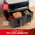 Tefal Easy Fry Dual Zone Digital air fryer, 2 Drawers, 8.3L, 8in1, Uses No Oil, Air Fry, Extra Crisp - Image 3