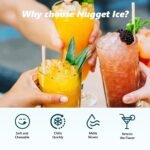 EUHOMY Nugget Ice Maker, Chewable Pellet Ice Machine with Handle, Ready in 6 Mins, 15.5kg/24H - Image 3