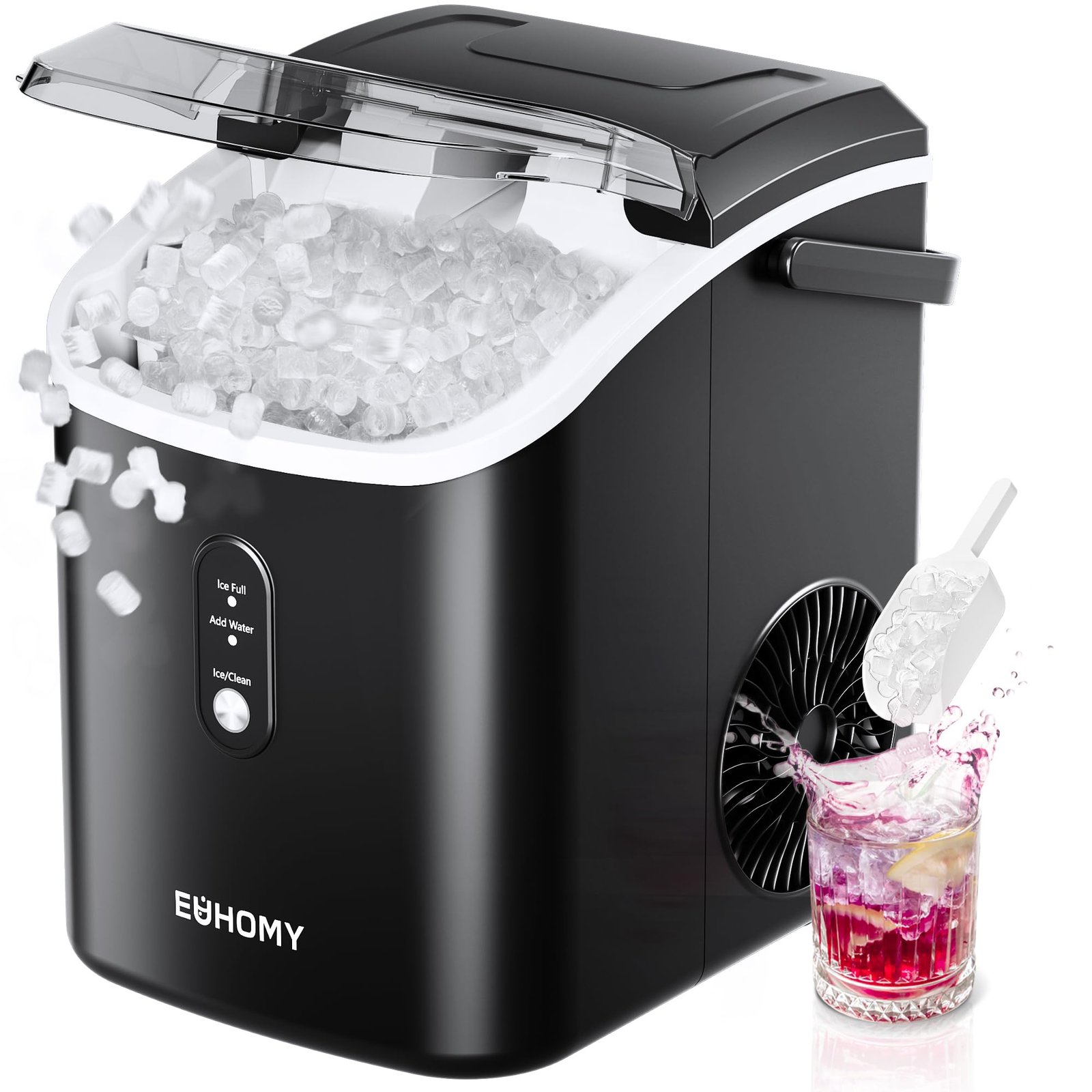 71dHlxHLqTL-1.jpg EUHOMY Nugget Ice Maker, Chewable Pellet Ice Machine with Handle, Ready in 6 Mins, 15.5kg/24H - Image 1