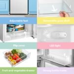 COMFEE' Freestanding Fridge Freezer 174 Litre RCB169WH2(E) Low Frost Fridge with Reversible Door Hinge - Energy Saving LED lights & Adjustable thermostat – Low Noise- White - Image 5