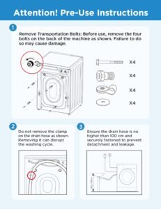 COMFEE' Freestanding Washing Machine,6KG Load,Heat Wash 90℃,Quick Wash,15 Washing Programs,White-CFE10EW60/W - Image 4