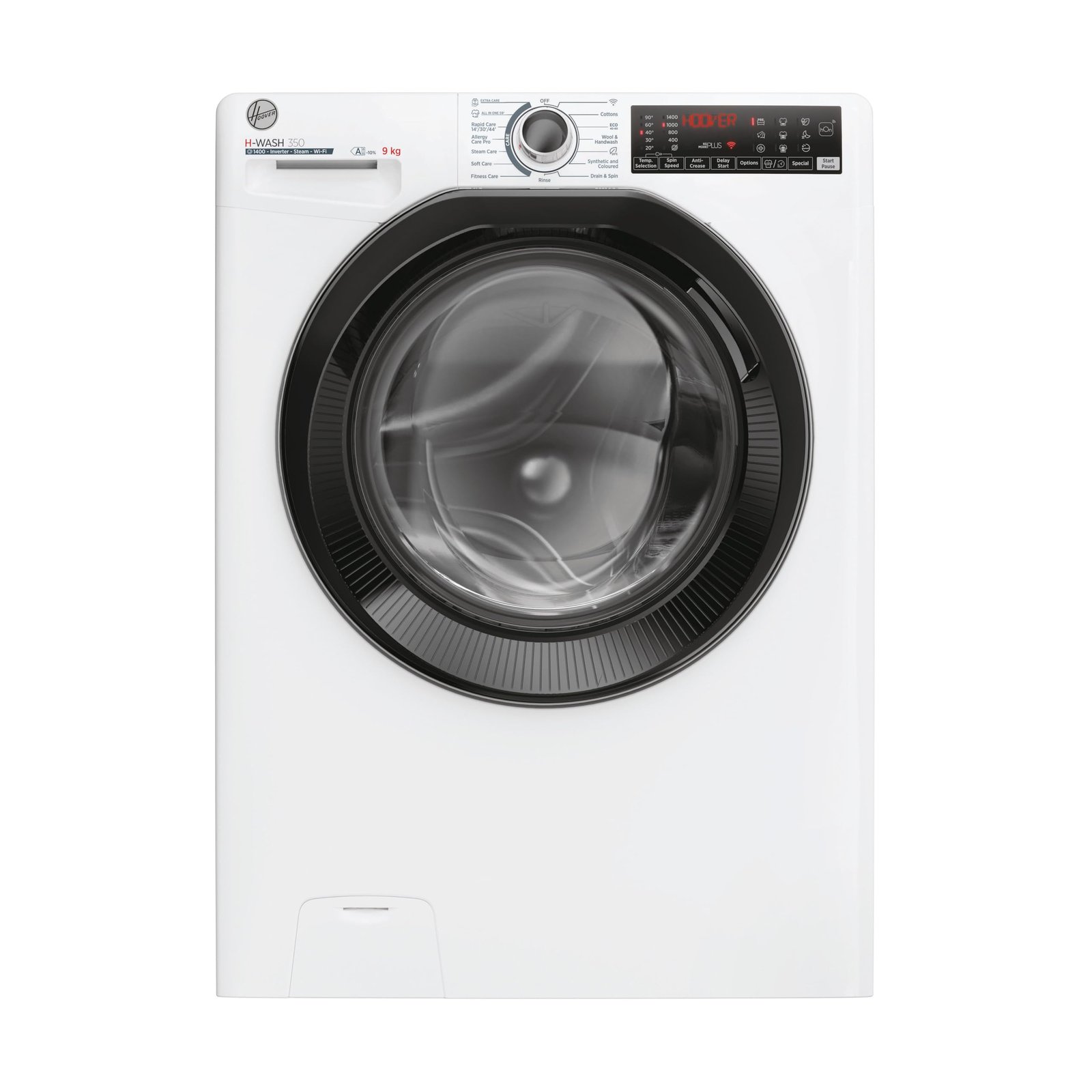 71j7kP_d9vL-1.jpg Freestanding Front Load Washing Machine β 9kg, 1400 RPM, 60 Programs, WiFi Connected, Inverter Motor, White/Black Door, Energy Class A - Image 1