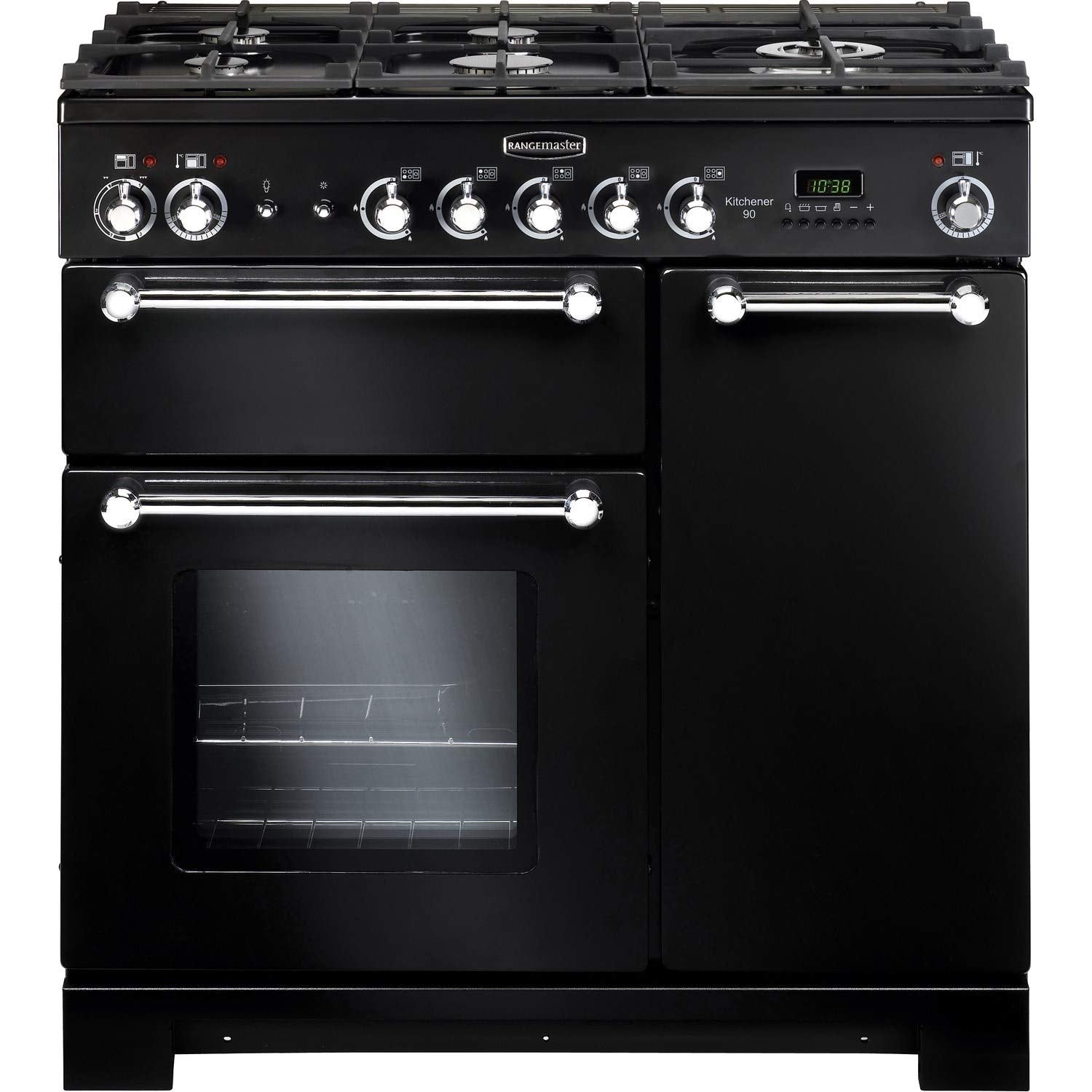 71q4kiQIX5L.jpg 90cm Dual Fuel Range Cooker with Gas Hob & Electric Ovens β Black - Image 1