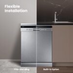 COMFEE' Freestanding Dishwasher FD1435E-X with 14 place settings, Full Size, Whisper Quiet 44dB - Image 3