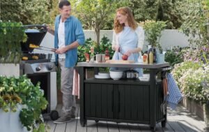 Keter Unity XL BBQ Side Table, Dimensions 134 x 51.7 x 89.6 cm, Grey, Weatherproof - Image 5
