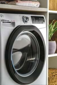 Freestanding Front Load Washing Machine – 9kg, 1400 RPM, 60 Programs, WiFi Connected, Inverter Motor, White/Black Door, Energy Class A - Image 4