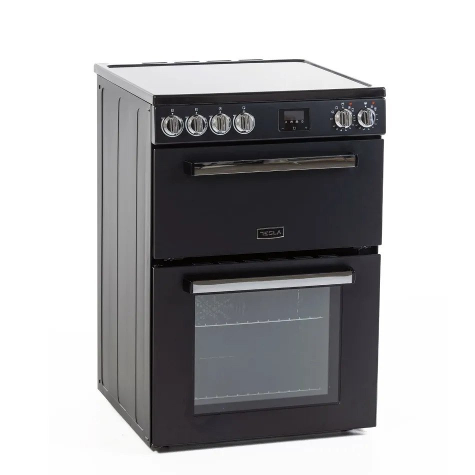 Tesla 60cm Electric Mini Range Cooker – Black